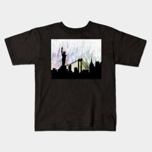 Colorful New York silhouette Kids T-Shirt